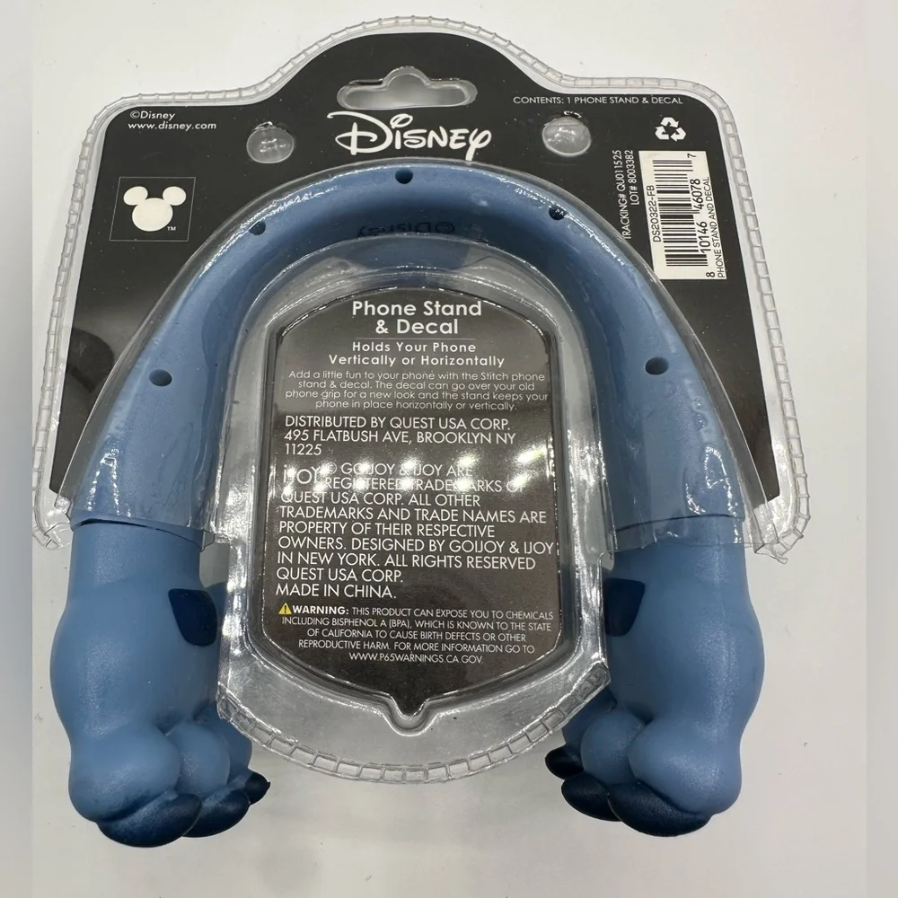Disney Stitch Blue Phone Holder with bonus Decal